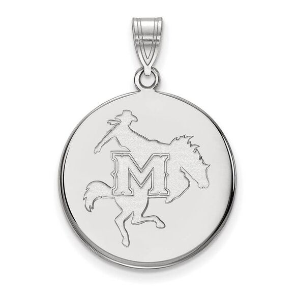 10k White Gold McNeese State Large Disc Pendant